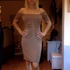 Tan body con dress